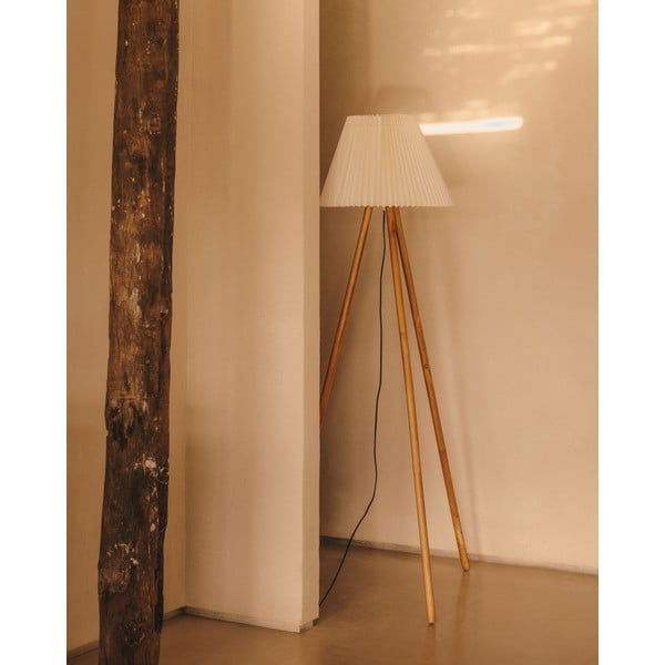 Pastatomas šviestuvas natūralios spalvos (aukštis 149 cm) su tekstiliniu gaubtu Benicarlo – Kave Home-image-1