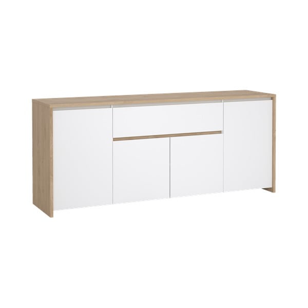 Baltos spalvos/natūralios spalvos šoninė spintelė iš ąžuolo 197x84x48 cm Next – Tvilum-image-2