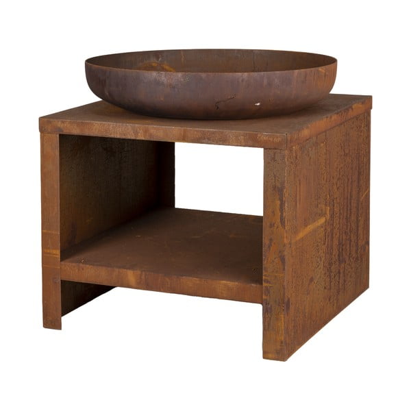 Židinys su rūdžių dekoro mediniu padėklu - Esschert Design-image-1