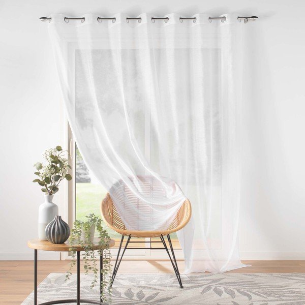 Baltos spalvos iš šydo permatoma užuolaida 240x240 cm Lissea – douceur d'intérieur-image-2