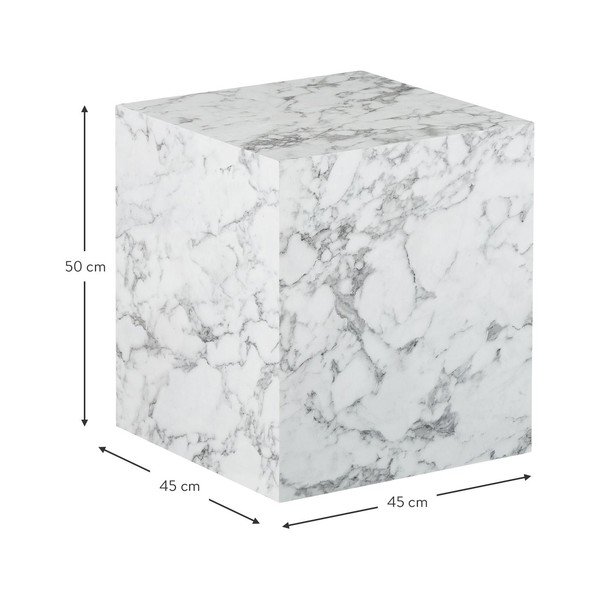 Marmuru dekoruotas šoninis staliukas Westwing Collection Lesley-image-3