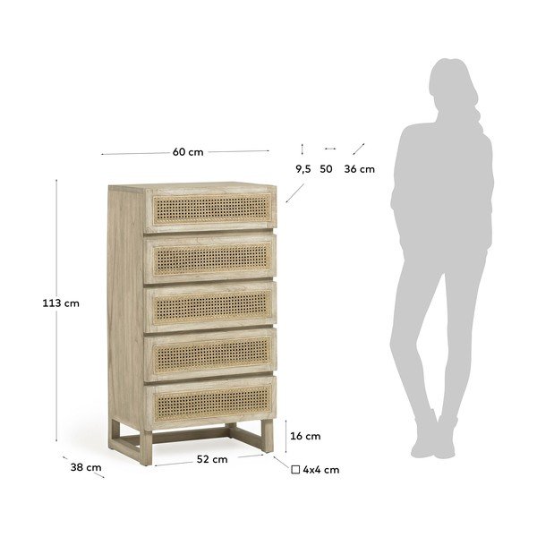 Medinė komoda su 5 skyriais Mindi Kave Home Rexit-image-2