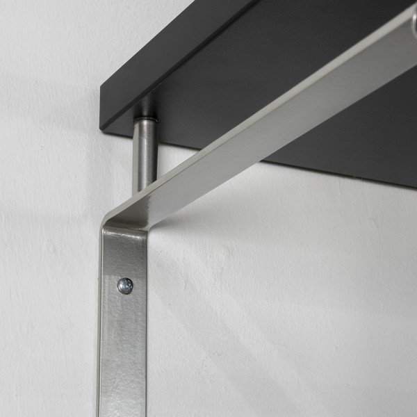 Juodos spalvos/sidabrinės spalvos iš metalo sieninė lentyna su lentyna 70 cm Rex – Spinder Design-image-3