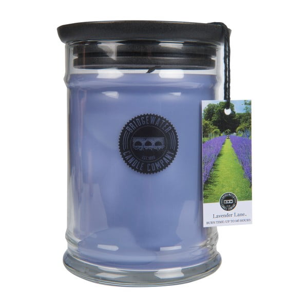Žvakė stiklinėje dėžutėje su levandų aromatu "Bridgewater candle Company" Levandų kvapas, degimo trukmė 140-160 valandų