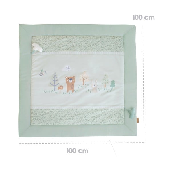 Šviesiai žalios spalvos vaikų žaidimų kilimėlis 100x100 cm Woodland Buddies – Roba-image-4