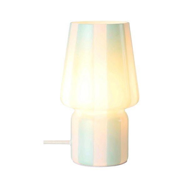 Baltos spalvos/mėlynos spalvos iš stiklo stalinis šviestuvas (aukštis 21,5 cm) Carlo – Ellos Home-image-3