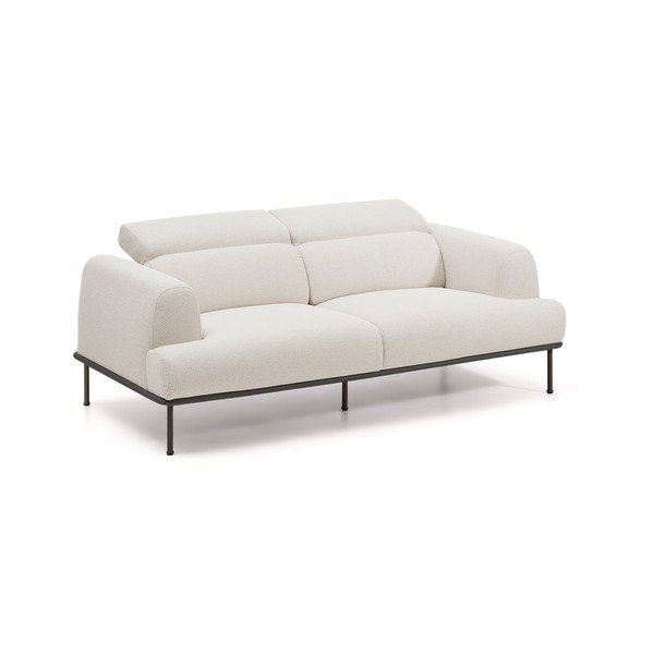 Smėlio spalvos reguliuojama sofa iš šenilinio audinio 214 cm Aurum – Kave Home-image-4
