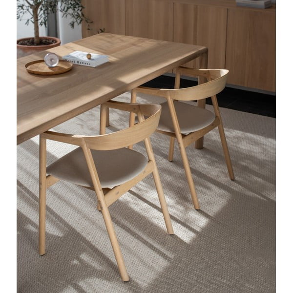 Valgomojo kėdė iš ąžuolo masyvo su pilka sėdyne Gazzda Muna-image-1