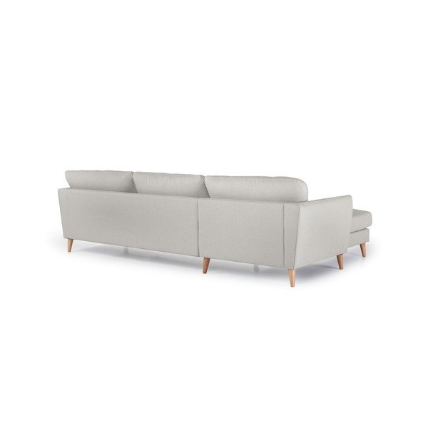 Šviesios smėlio spalvos kampinė sofa Scandic Paris, kairysis kampas-image-2