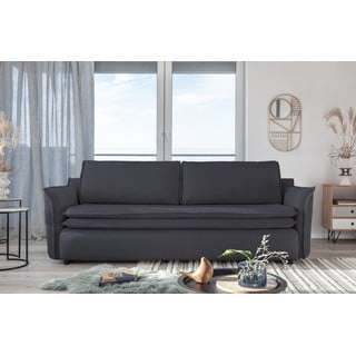Tamsiai pilkos spalvos aksominė sofa-lova Miuform Tender Eddie