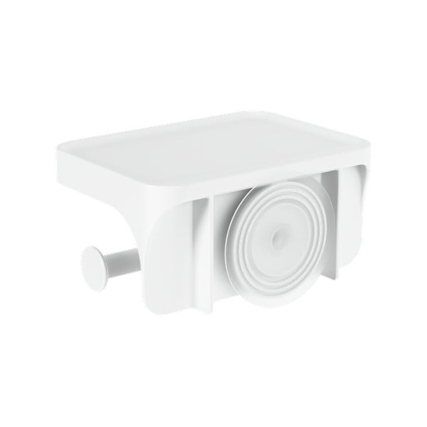 Klijuojamas laikiklis tualetiniam popieriui iš perdirbto plastiko baltos spalvos Flex Adhesive – Umbra-image-2