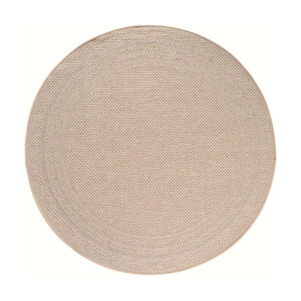 Smėlio spalvos apvalios formos lauko ir vidaus kilimas ø 160 cm Desert 1304 – Ayyildiz Carpets