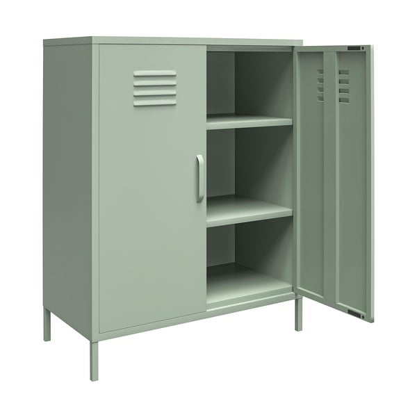 Iš metalo spintelė žalios spalvos 40x102x80 cm Mission District – Støraa-image-3