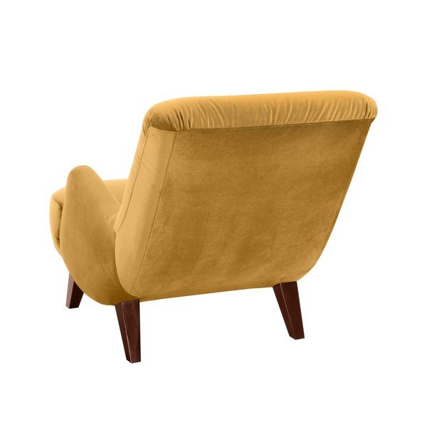 Geltonas krėslas su rudomis kojomis Max Winzer Brandford Suede-image-2