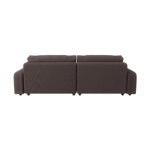 Iš kordinio velveto sulankstoma kampinė sofa rudos spalvos (kintama) Sara – Ropez-image-3