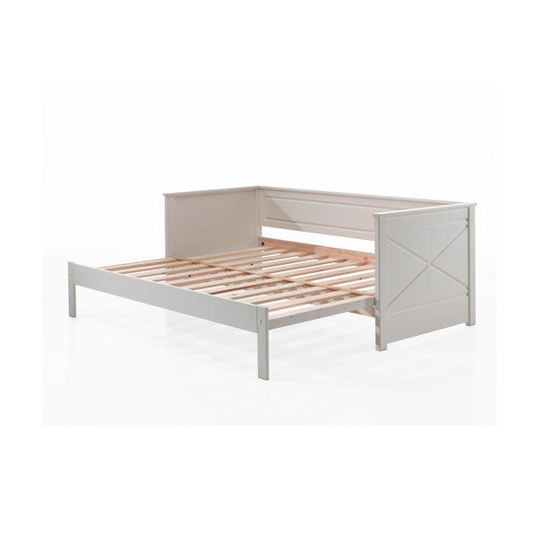 Ištraukiama vaikiška lova baltos spalvos 180x200/90x200 cm PINO – Vipack-image-3
