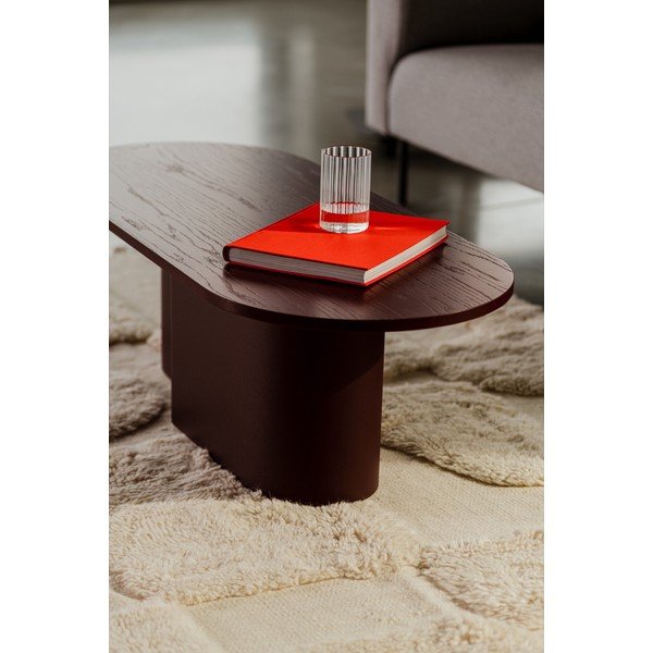 Bordo spalvos kavos staliukas su ąžuolo dekoro stalviršiu 50x115 cm Looi – noo.ma-image-4