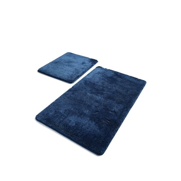 2 tamsiai mėlynų stačiakampių vonios kilimėlių rinkinys Chilai