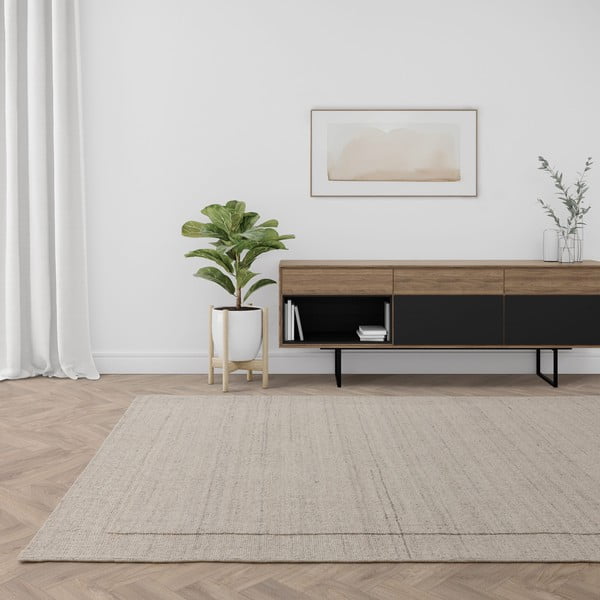 Rankų darbo iš vilnos kilimas kreminės spalvos 200x300 cm Larson – Asiatic Carpets-image-1