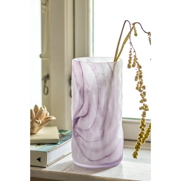 Iš stiklo  rankų darbo vaza violetinės spalvos (aukštis 24,5 cm) Moore – Bloomingville-image-1