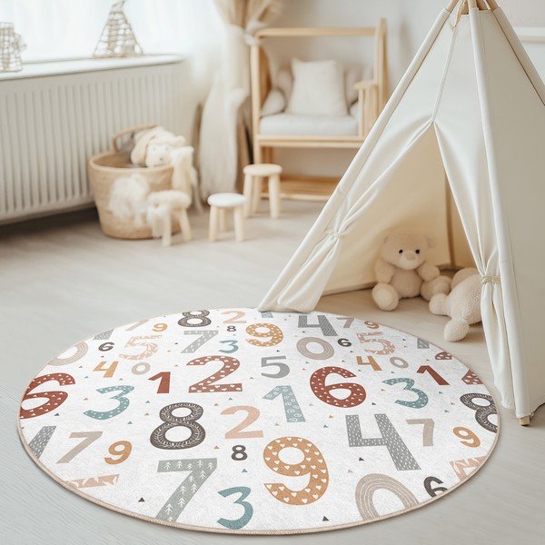 Skalbiamas vaikiškas žaidimų kilimas ø150 cm Happy Numbers – Mila Home-image-2