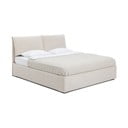 Smėlio spalvos dvigulė lova audiniu dengta su sandėliavimo vieta su grotelėmis 180x200 cm Thessa Pillow – Bonami Selection