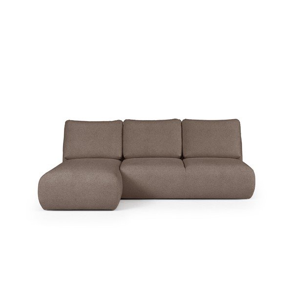 Rudos spalvos iš boucle kampinė sofa (su kairiuoju kampu/su gultu) Mirel – Rodier