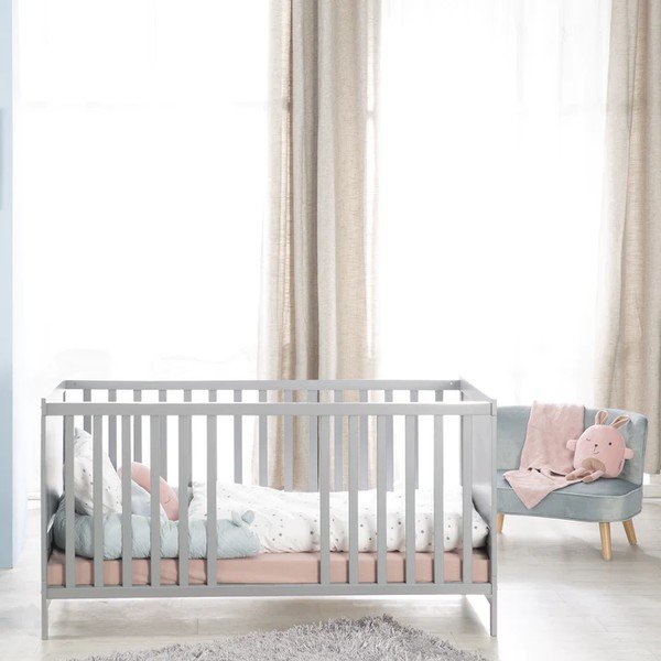 Vaikiška lovelė su baldakimu šviesiai pilkos spalvos 70x140 cm Sternenzauber – Roba-image-4