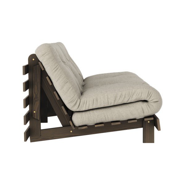 Pilkai smėlinės spalvos iš lino sulankstoma sofa 160 cm Roots Carob – Karup Design-image-4