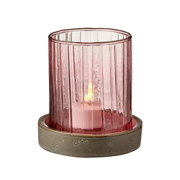 Rožinė LED žvakė "Bitz Hurricane", 11 cm aukščio