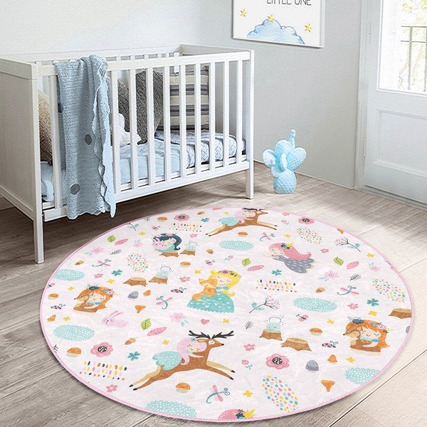 Vaikiškas kilimas šviesiai rožinės spalvos ø 100 cm Comfort – Mila Home-image-2