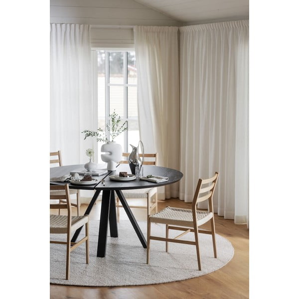 Apvalus valgomojo stalas su ąžuoliniu stalviršiu 150x150 cm Carradale - Rowico-image-2