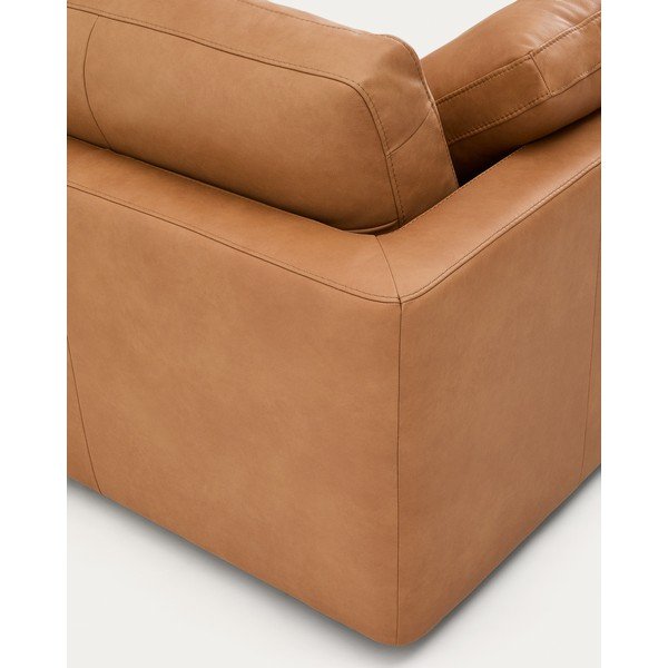 Rudos spalvos sofa iš odos 300 cm Gala – Kave Home-image-4