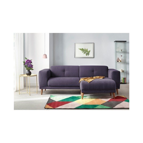 Pastelinės violetinės spalvos sofa su otomanu Bobochic Paris Luna-image-4