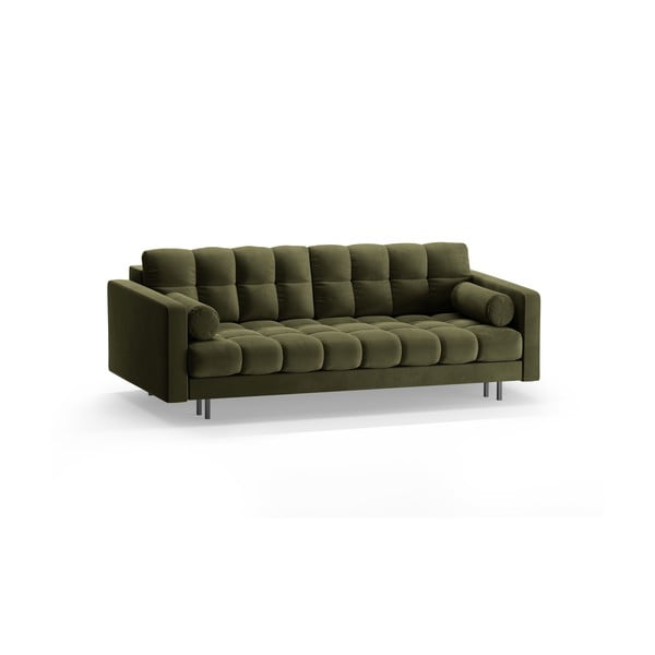Žalios spalvos iš velveto sulankstoma/su sandėliavimo vieta sofa 222 cm Bali – Cosmopolitan Design-image-3