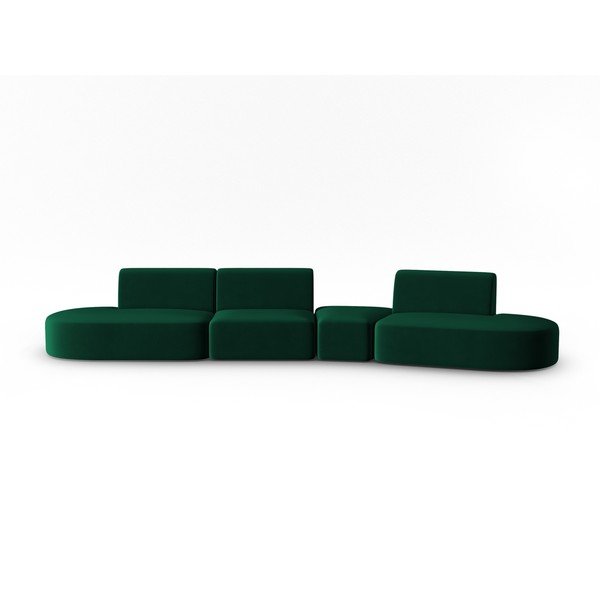 Žalios spalvos iš velveto sofa su dešiniuoju kampu 428 cm Paolo – Milo Casa