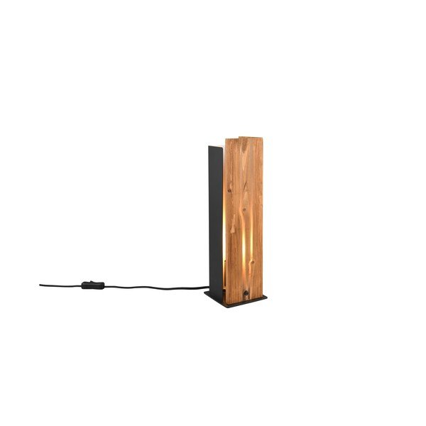Stalinis šviestuvas juodos spalvos/natūralios spalvos (aukštis 40 cm) su mediniu gaubtu Karuni – Trio-image-4
