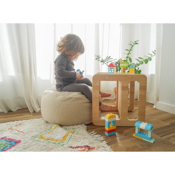 Vaikiškas pufas smėlio spalvos iš boucle Cream – Really Nice Things-image-1