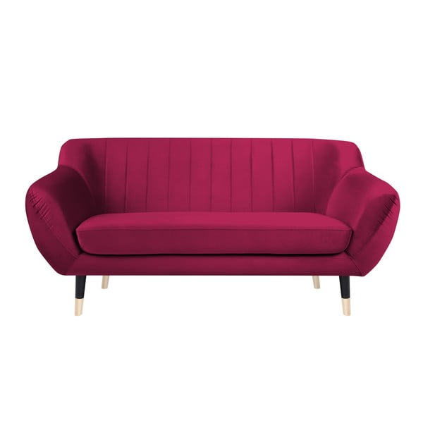 Rožinė sofa su juodomis kojomis Mazzini Sofas Benito, 158 cm