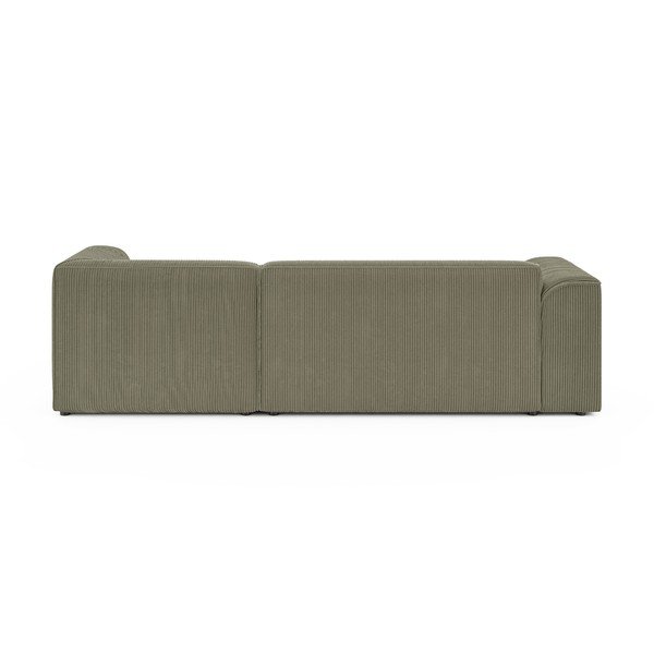 Žalios spalvos kampinė sofa iš kordinio velveto (su dešiniuoju kampu/su gultu) Merid  – Ropez-image-4
