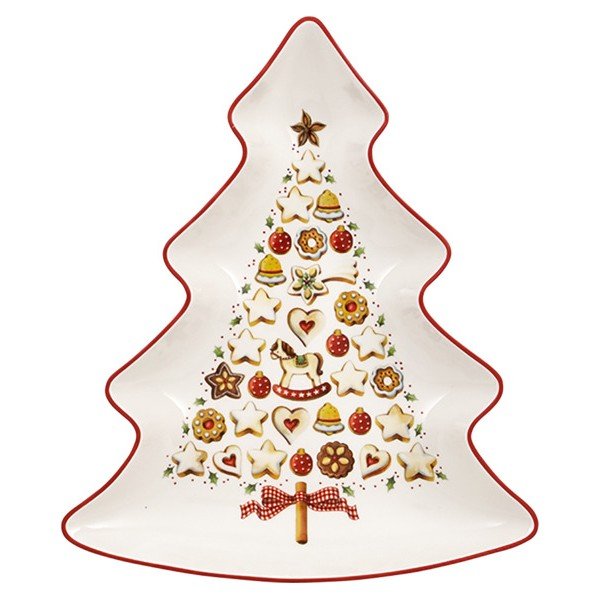 Raudonos ir baltos spalvos porcelianinis eglutės formos indas Villeroy & Boch Tree-image-3