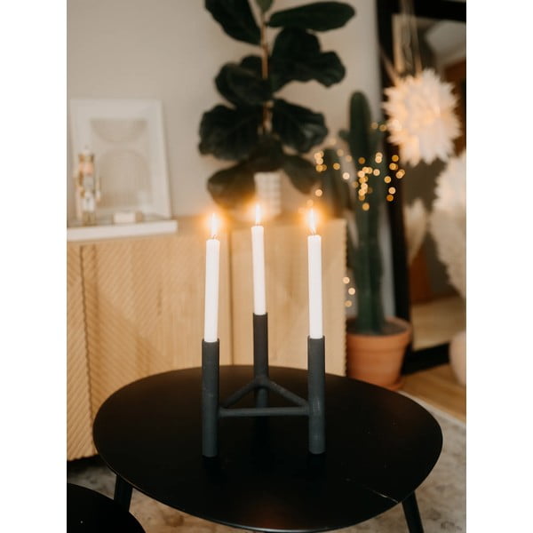 Juoda aliuminio žvakidė Bloomingville Deeb, aukštis 20 cm-image-1
