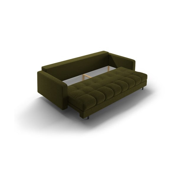 Žalios spalvos iš boucle sulankstoma/su sandėliavimo vieta sofa 222 cm Bali – Cosmopolitan Design-image-4