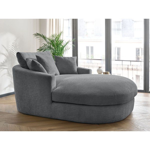 Pilkos spalvos krėslas iš šenilinio audinio Belem – Bobochic Paris-image-1