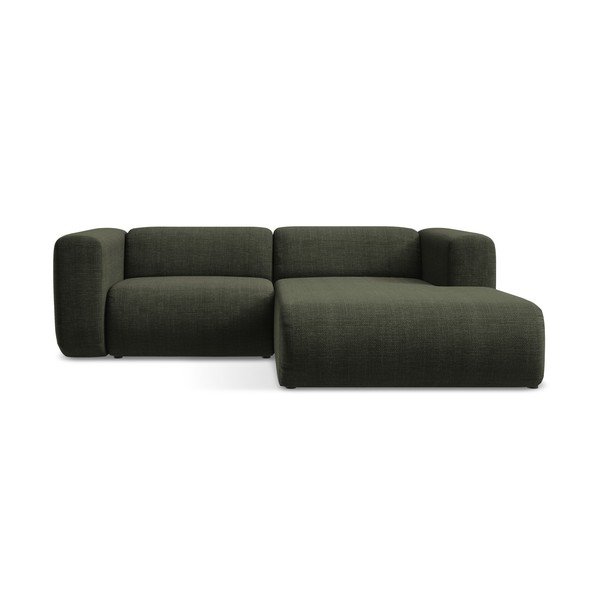 Žalios spalvos kampinė sofa (su dešiniuoju kampu/su gultu) Ekahi – Makamii