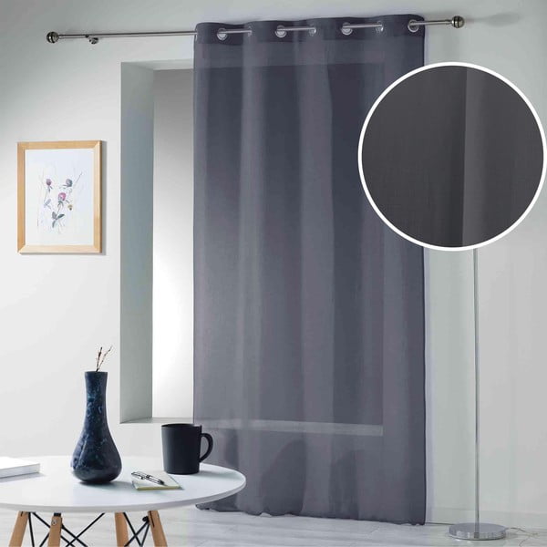 Antracito spalvos permatoma užuolaida 140x280 cm Telma – douceur d'intérieur-image-3