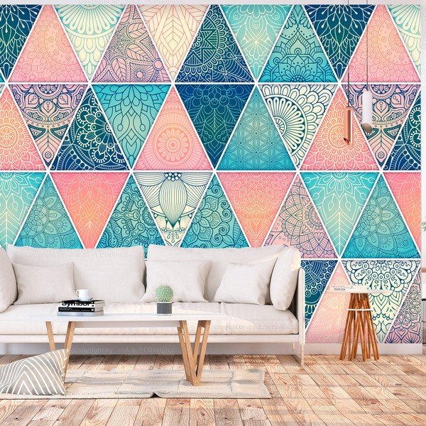 Didelio formato tapetai Artgeist Oriental Triangles, 400 x 280 cm-image-1