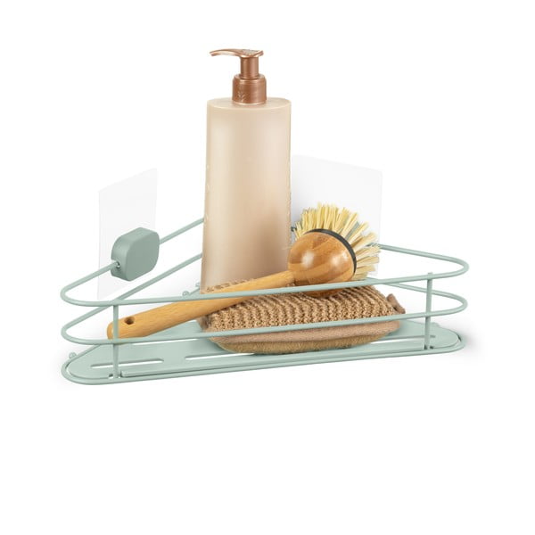 Kampinė vonios lentyna iš metalo žalios spalvos klijuojama Grena – Compactor-image-3