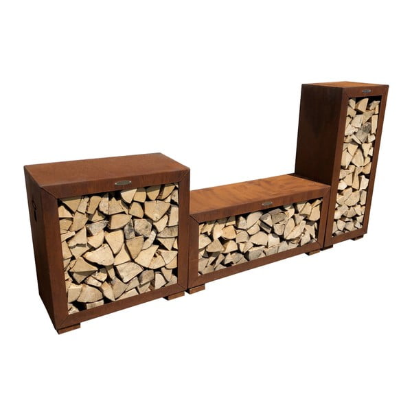 Rudos spalvos malkinė iš plieno Remundi, 50 cm pločio-image-1