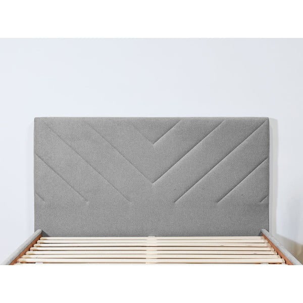 Dvigulė lova šviesiai pilkos spalvos audiniu dengta su lovos grotelėmis 160x200 cm Romane – Bobochic Paris-image-3